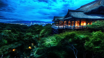 Japan Night Landscape HD wallpaper