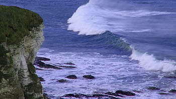 Sea, Nature, Waves, Rock, Break, Precipice HD wallpaper