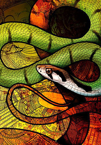 Art, Pattern, Reptile, Snake HD phone wallpaper