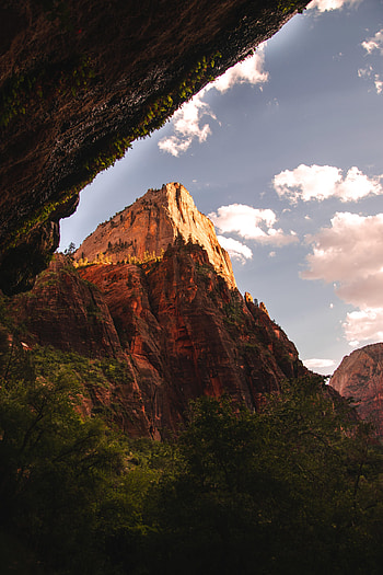 Nature, Trees, Mountains, Rock, Cave HD phone wallpaper