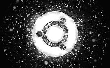 Ubuntu white logo, , white neon lights, Linux, creative, black abstract background, Ubuntu logo, OS, Ubuntu HD wallpaper