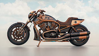 Harley Davidson Night Rider Steampunk , harley-davidson, modified, bikes, behance HD wallpaper