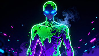 Neon Revenant — Anime, Neon Anime, Slime, Humanoid HD wallpaper