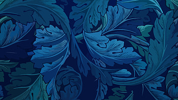 Blue leaves, abstract HD wallpaper