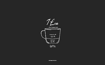 I love Latte Coffee, , gray background, Latte Coffee recipe, chalk art, Latte Coffee, coffee menu, coffee recipes, Latte Coffee ingredients, Latte HD wallpaper