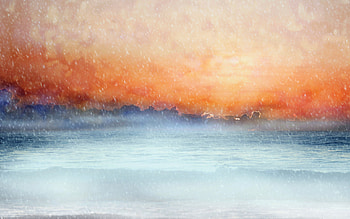 Earth, scenic, clouds, sea, sky, horizon HD wallpaper