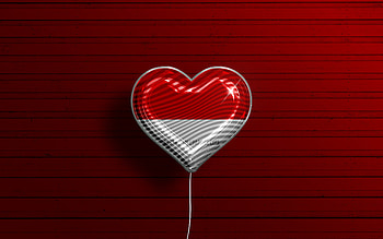 I Love Salzburg, , realistic balloons, red wooden background, Day of Salzburg, austrian states, flag of Salzburg, Austria, balloon with flag, States of Austria, Salzburg flag, Salzburg HD wallpaper