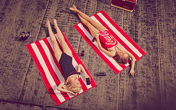 :), view from the top, red, add, coca cola, couple, girl, commercial, woman HD wallpaper