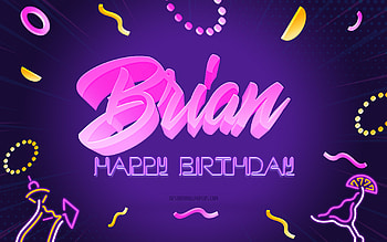 Happy Birtay Brian, , Purple Party Background, Brian, creative art, Happy Brian birtay, Brian name, Brian Birtay, Birtay Party Background HD wallpaper