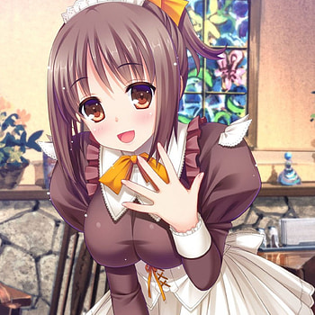 May I Help U, cute, long hair, dress, nice, cg, , adorable, female, sweet, girl, kawaii, anime girl, maid, cafe, anime, pretty, brown hair, lovely HD wallpaper