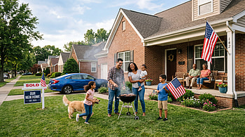 Family, House, Barbecue, American Flag HD wallpaper