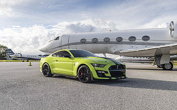 Ford Mustang Shelby GT500, , exterior, green Ford Mustang, Ford Mustang tuning, american cars, Ford HD wallpaper