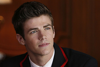 Grant Gustin, graphic background, Actor's aura, Superhero's essence HD wallpaper