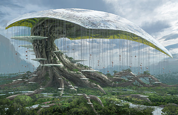 Galatic Tree, fantasy, landscape, fantasy landscape HD wallpaper