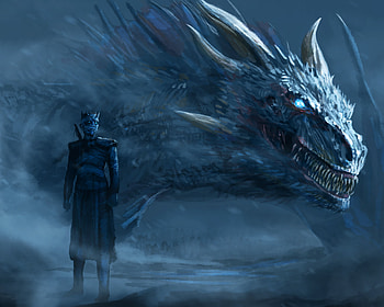 White Dragon Of Night King, night-king, white-walkers, dragon, tv-shows, game-of-thrones-season-8, game-of-thrones, tv-shows, deviantart HD wallpaper