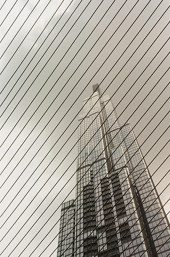 Architecture, Building, Miscellanea, Miscellaneous, Lines, Stripes, Streaks, Bottom View, Sepia HD phone wallpaper