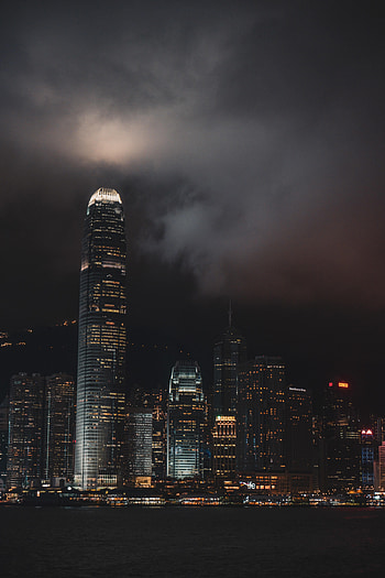 Cities, Skyscraper, Lights, Night City, Hong Kong, Hong Kong S.a.r HD phone wallpaper