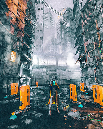 Art, City, Mask, Human, Person, Ruin, Ruins HD phone wallpaper