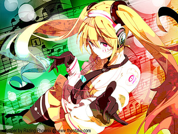 Hatsune Miku, colorful, 01, heads, cute, vocaloid, miku, vocaloids, hatsune, sexy, twintail, hot, headset, beautiful, tie, anime, pretty, yellow HD wallpaper