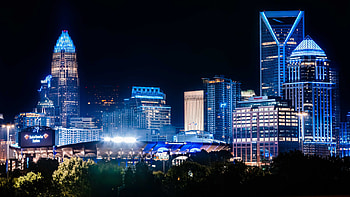 Charlotte skyline, Accuvision lasik, Urban panorama, Eye care HD wallpaper