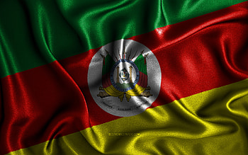 Rio Grande do Sul flag, , silk wavy flags, brazilian states, Day of Rio Grande do Sul, fabric flags, Flag of Rio Grande do Sul, 3D art, Rio Grande do Sul, South America, States of Brazil, Rio Grande do Sul 3D flag, Brazil HD wallpaper