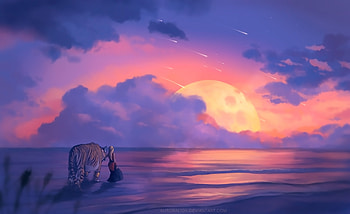 Girl Lion Dreamy World Artwork, artist, artwork, dreamy, digital-art, lion, deviantart HD wallpaper