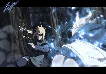 hogake Vs raikage, night, thunder, kunai, raigkage, hokae HD wallpaper