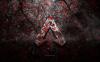 Apex Legends logo, grunge art, Apex Legends stone logo, red stone texture, Apex Legends, grunge stone texture, Apex Legends emblem, Apex Legends 3d logo HD wallpaper
