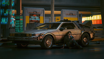 Delorean Back To The Future Cyberpunk 2077, delorean, future, cyberpunk-2077, artist, artwork, art, digital-art HD wallpaper