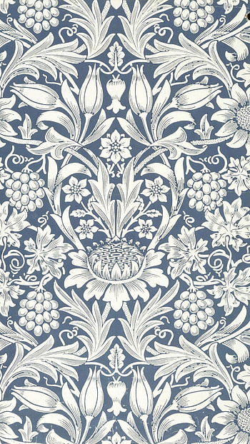 William Morris, White Flowers Pattern HD phone wallpaper