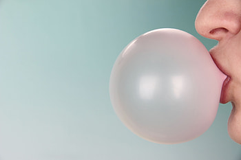 Chewing gum, Bubble-blowing fun, Sticky and chewy, Burst of refreshing flavor HD wallpaper