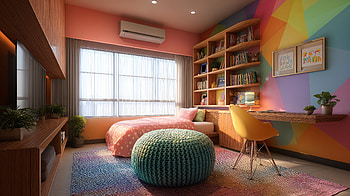 Vibrant Kids Room: Ultra for Playful Spaces, interior, room, bedroom, modern decor HD wallpaper