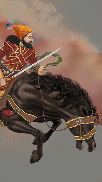 Shivaji Maharaj Live, Painting, Horse Riding HD phone wallpaper