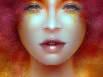 Colorful makeup, makeup, colorful, face, redhair, woman HD wallpaper