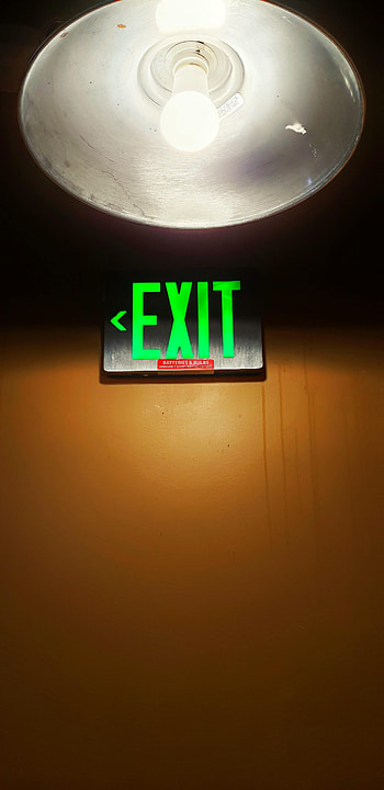 Words, Lamp, Inscription, Output, Exit HD phone wallpaper