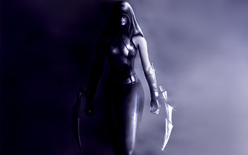 The assassin, abstract, fantasy, art, magical, weapon, girl, assassin HD wallpaper