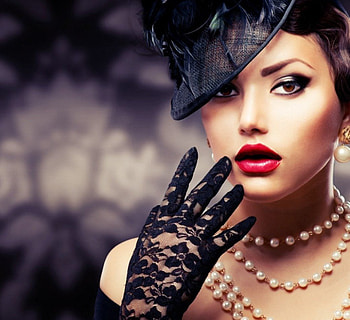 Model, lady, pretty, pearls, face, subbotina anna HD wallpaper