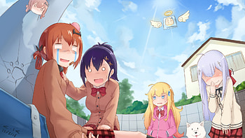 Gabriel DropOut, Fanart, Bullied, Satania HD wallpaper