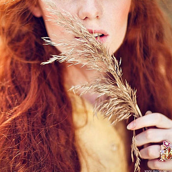 WOMAN, rouge, cheveux, vent, ble HD wallpaper