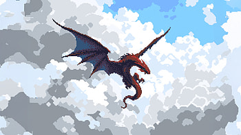 Red Dragon In Sky, red, dragon, sky, clouds, artist, artwork, art, digital-art, artstation HD wallpaper