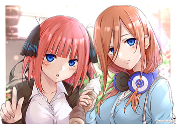 Miku Nakano & Nino Nakano, Nino Nakano, Miku Nakano, Anime, The Quintessential Quintuplets HD wallpaper