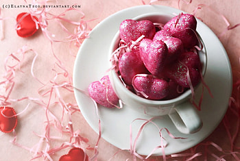Love, pink, abstract, cup HD wallpaper