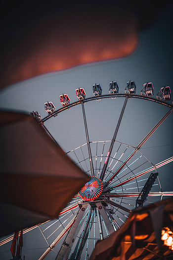Miscellanea, Miscellaneous, Design, Construction, Metal, Ferris Wheel, Attraction, Entertainment, Metallic HD phone wallpaper