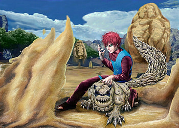 Gaara, shippuuden, sand, ninja, kazekage, red head, naruto, jinchuuriki HD wallpaper