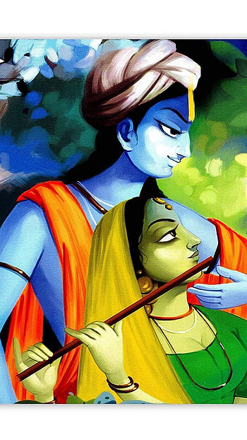Radha Krishna , Creative Art, Painting HD phone wallpaper