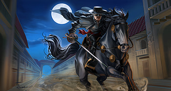 Zorro: Midnight Ride — Quad Western Digital Painting, Horse Riding HD wallpaper