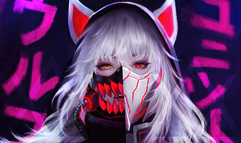 Wolf Mask Girl, wolf, artist, artwork, digital-art, artstation HD wallpaper