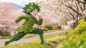 Spring Anime Adventure - Ultra, Spring Anime, Anime, nature, flower, running HD wallpaper
