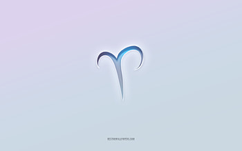 Aries zodiac sign, cut out 3d text, white background, Aries 3d sign, Aries emblem, Aries, embossed sign, Aries 3d emblem HD wallpaper