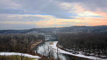 castlewood state park missouri in winter, winter, river, forest, park HD wallpaper